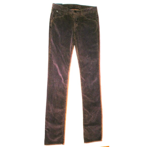 New NWT $295 Theyskens Theory Corduroy Pants Soft Womens 26 Skinny Purple Brown - Picture 3 of 7